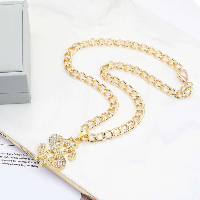 Dog Gold Chain US Dollar Water Alloy Pendant Necklace Trendy Pet Jewelry Hanging Chain Pet Supplies