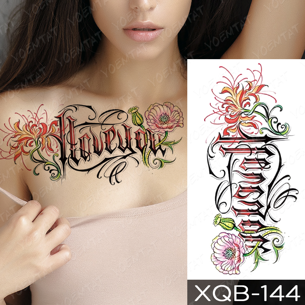 Waterproof Temporary Tattoo Sticker Line Rose Flowers Flash Tattoos Dreamcatcher Bird Lotus Body Art Arm Fake Sleeve Tatoo Women