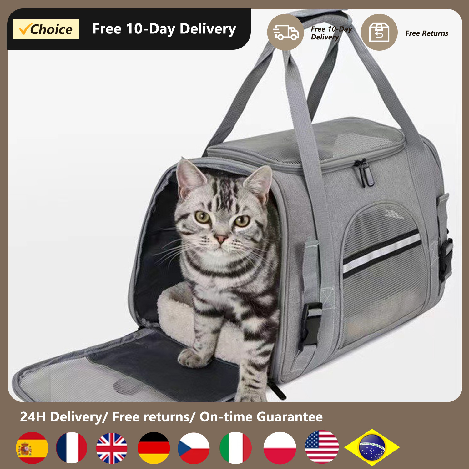 Pet Carrier Portable Cat And Dog Outgoing Bag Breathable Pet Car Carrying Bag