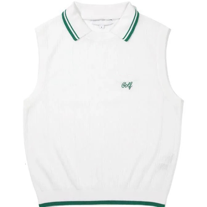 Korean Golf Summer Womens Clothing Short Sleeved Vest Slim Fit Breathable Sports Tank Top With 240626