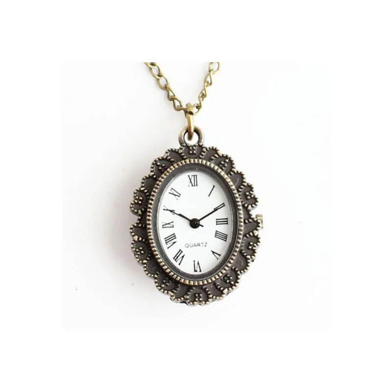 4003 Wholesale Vintage Lady Cameo Pocket Watch Necklace pendant 12pcs/lot concert Christmas party gift 240626