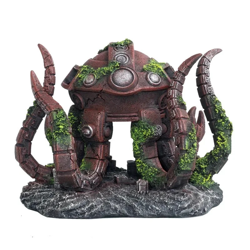 Transforming Robot Decoration Fish Tank Accessories Statue Car Dog Robot Mechanical Leopard Ornaments Aquarium Decoration Rock 240624