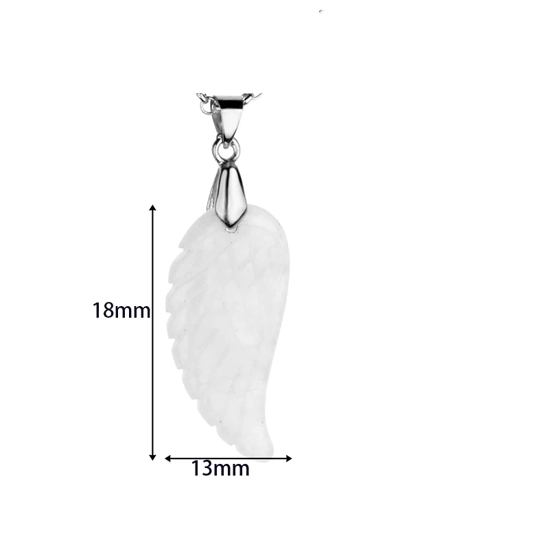 1pc Angel Wings Carved Natural Crystals 30x15mm Stones Charm Spiritual Gemstones for Necklace Pendant Healing Quartz Mineral S30