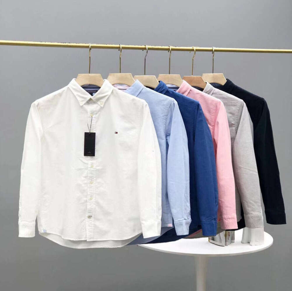 Hilfigers Shirt Designer Luxus modische Manner Top -Qualitat Polo Hemden Baumwolle Oxford Spinning Mens Sticked Small Label Business Langarm 1125ess