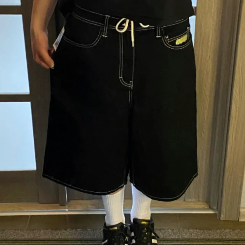 American High Street Cartoon Graphic Embroidery Baggy Jeans Waist Wide Leg Trouser Hip Hop Harajuku Big Boy Y2k Streetwear 240626