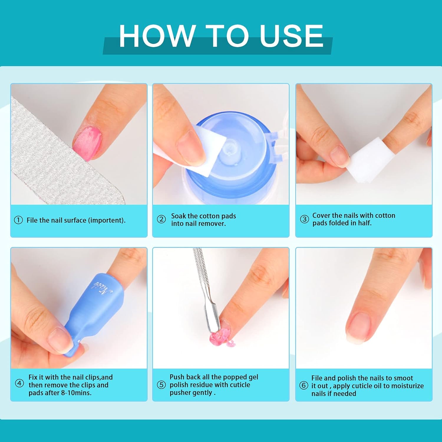 Nail Gel Remover Acetone Free Nail Polish Remover for Nails Remove Soak-Off Nature Nail Gel Polish Acrylic Dip (80ml / 240ml)