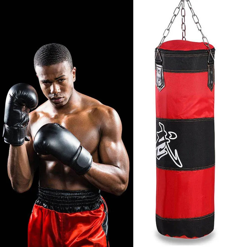 Punch Sandbag Durable Boxing Heavy Bag With Metal Chain Hook Carabiner Fitness Training Kick Fight Karate Taekwondo 240619