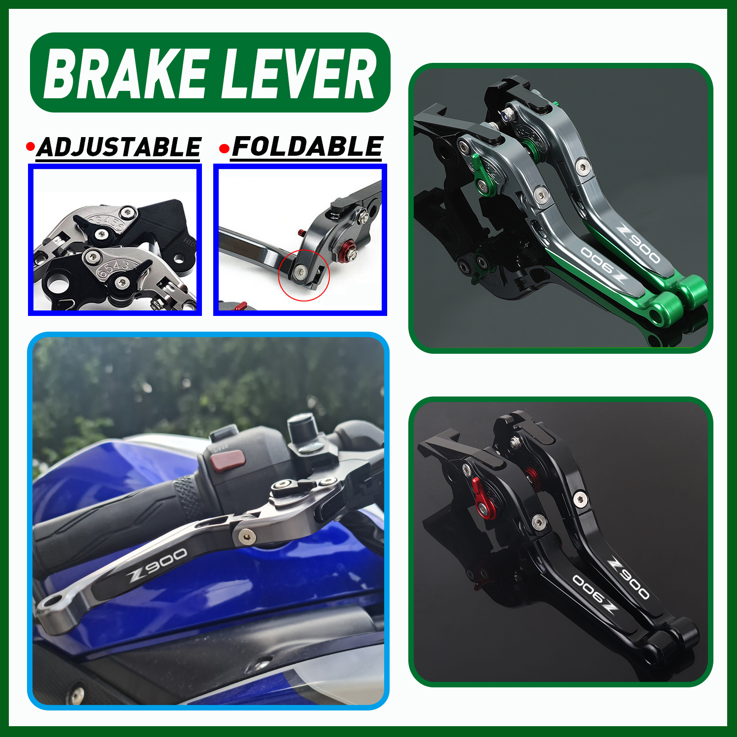 For Kawasaki Z900 Z 900 2017-Present Motorcycle Accessories Clutch Lever Brake Lever Set Adjustable Folding Handle Guard Levers