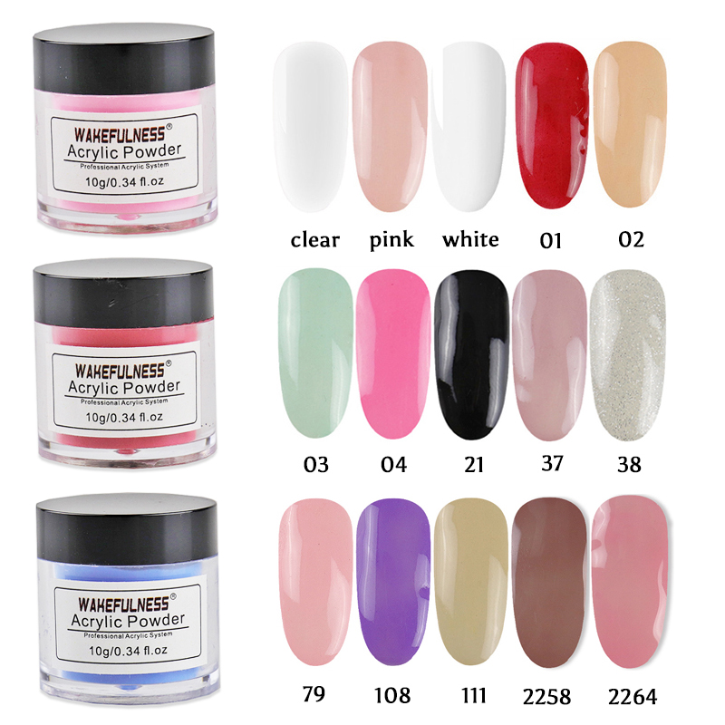 10g Colorful Acrylic Powder For Crystal Gel Nail Extensions Manicure Nail Art Carved Powder Decorations