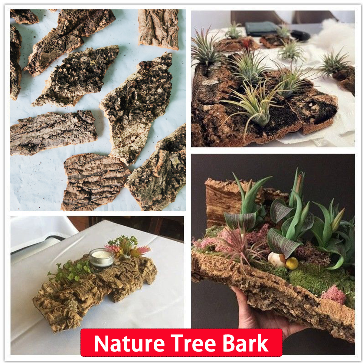 Natural Tree Bark aquarium background 3d fish tank decor Climber Reptile Lizard Cork champagne Drift Wood Fish Tank Driftwood
