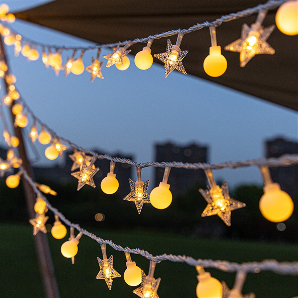 Garland Lights LED Ball Star Fairy String Waterproof Outdoor Lamp Christmas Holiday Wedding Party Light Decor USB/Battery Power