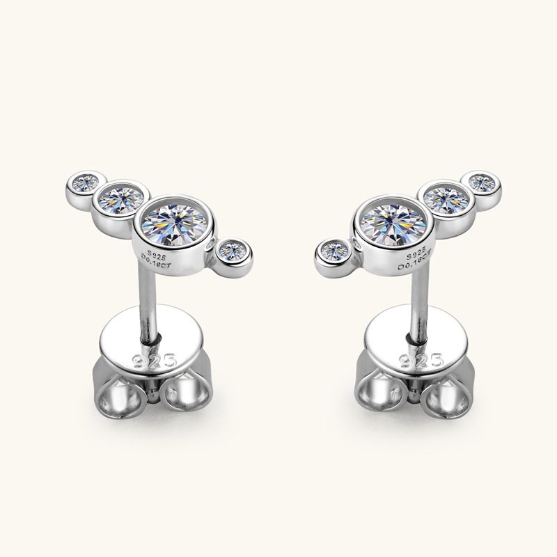 TBCYD 0.32cttw D Color Round Moissanite Stud Earrings For Women S925 Silver Ear Studs Passed Diamond Test Party Fine Jewelry