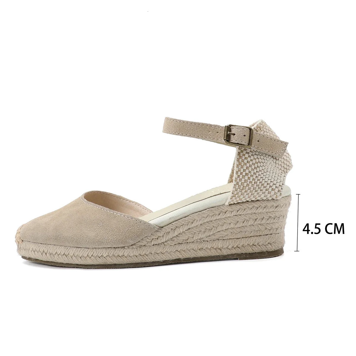 Espadrilles Wedge Flatform Womens Sandals Genuine Cow Suede Leather Sandals 240629
