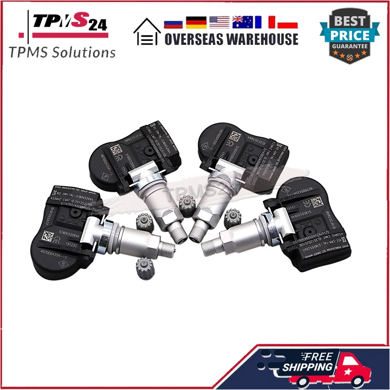 4PCS TPMS For Renault Fluence Laguna Grandtour Latitude Megane III Grandtour Megane 433Mhz TIRE AIR PRESSURE SENSOR 407000435R