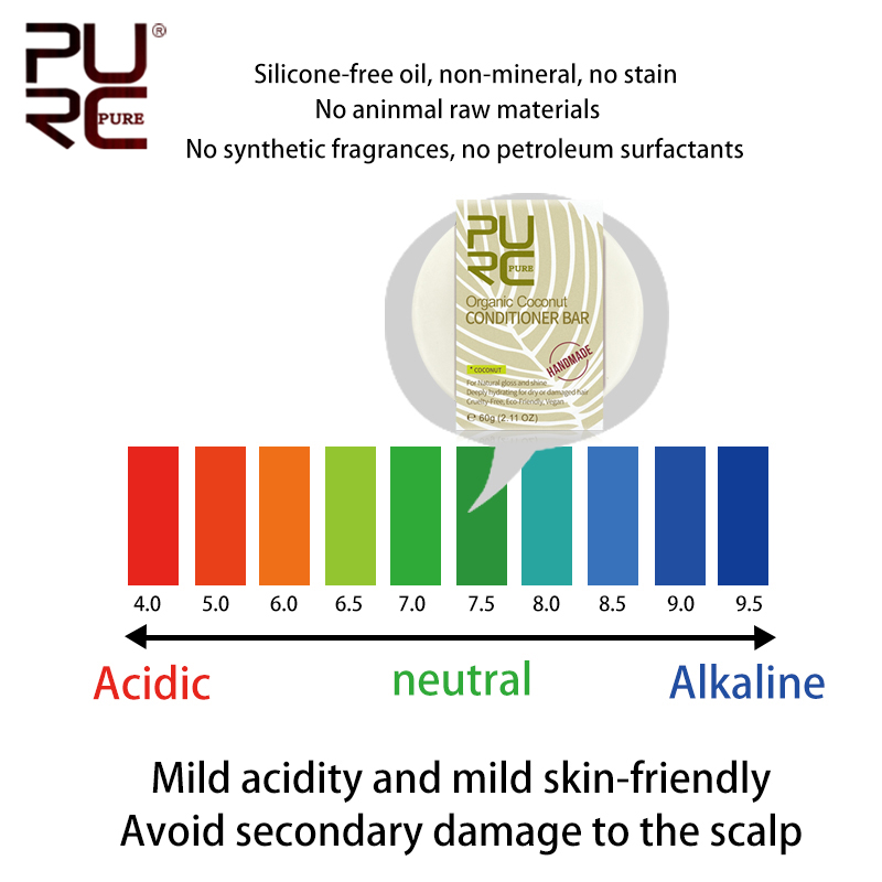 11.11 PURC Organic Hair Coconut Conditioner Bar Handmade Solid Hair Conditioner Soap Deeply Hydrating for Dry/Damaged Hair Care