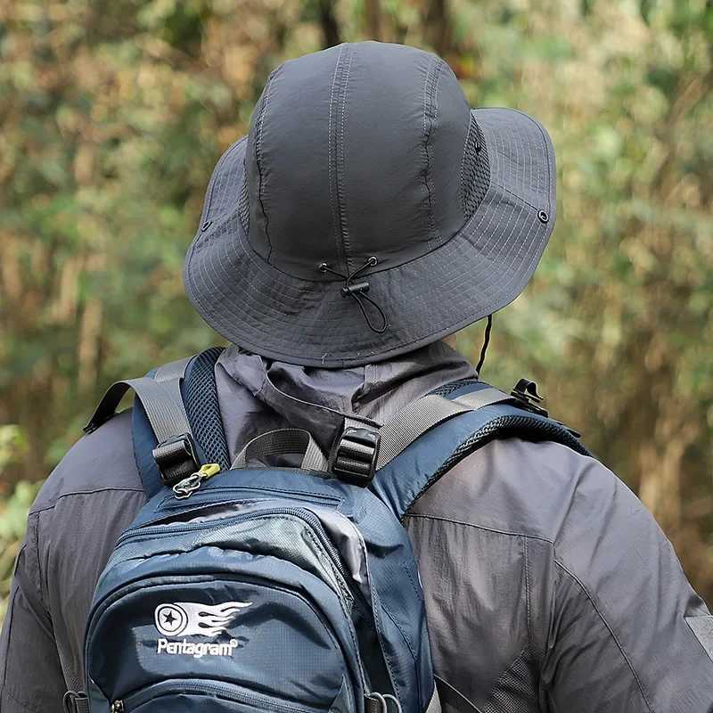 Wide Brim Hats Bucket Hats 60-65cm XXL Big Head Hat Men Lightweight Sunscreen Quick-drying Sun Bucket Hats Summer Outdoor Jungle Fisherman Cap 2024