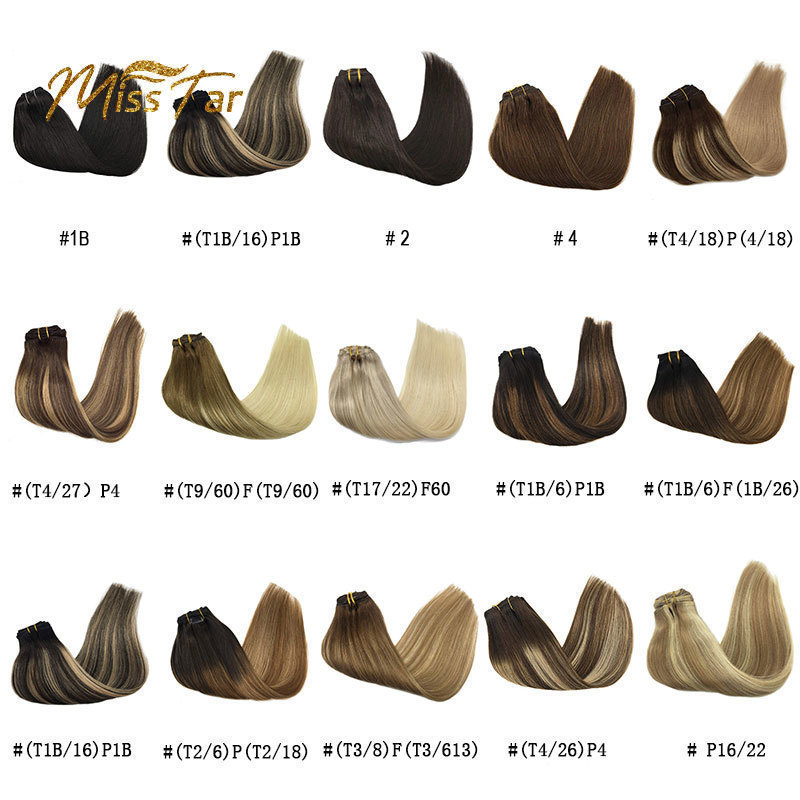 Remy Clip in Hair Extensions Invisible Straight Ombre Golden Blonde Natural Hair Human Extensions With Clips 14-24inch 120G