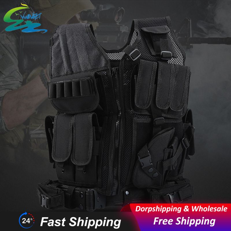 Tactical Molle Vest Army Military Combat Armor Airsoft Vest Mens Hunting Gear Paintball Equipment Multi-pocket Protective Vest