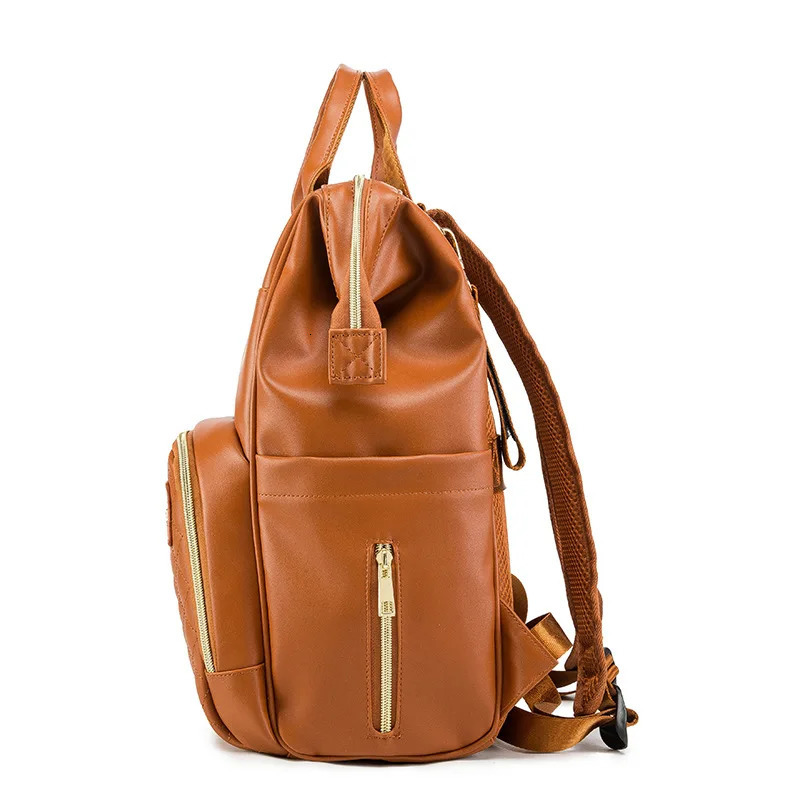 PU Mummy Bag Multifunction Upgrade Fashion Multifunction Large Capacity Maternity Package Mummy Foreskin Backpack Stroller 240618