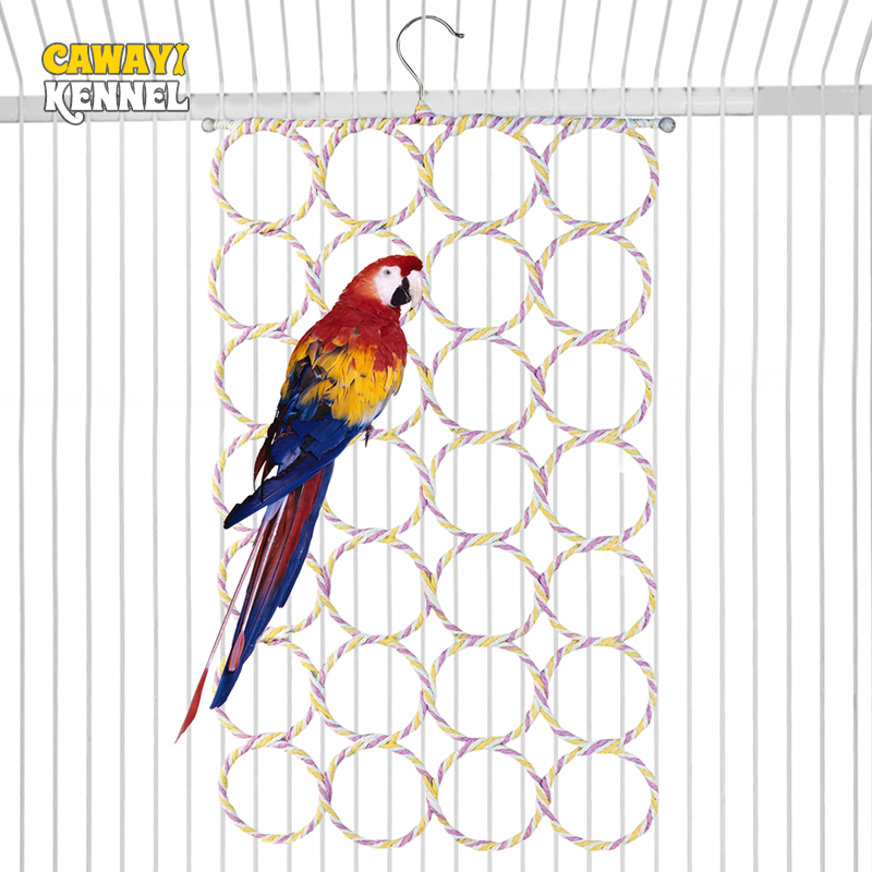 28 Circles Pet Bird Parrot Toy Rope Circle Toy Chewing Bite Parrot Hanging Cage Swing Rope Ring Stand Climb Toy Bird Supplies