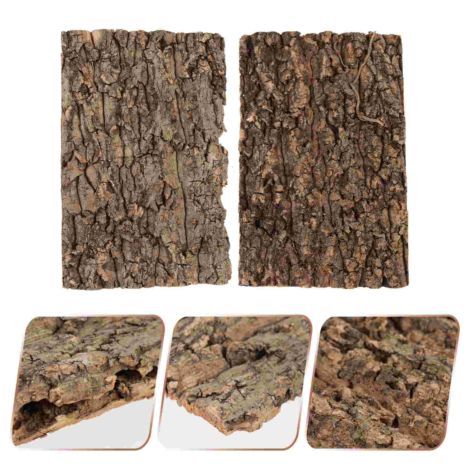 2 Pcs Reptile Bark Fogger Reptisoil Decor Animal Sea ​​turtle Cork for Reptiles Climb Platforms Tree Snake Climbing