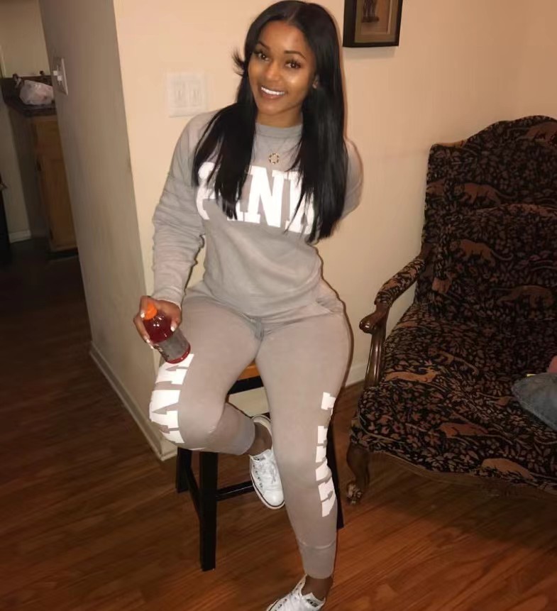 2024 New Casual 2Piece Sets Womens OutfitsSexy Sweatsuit Set Letter Print 3XL Tops And Skinny Pants Sweat Suits 2 PCS Tracksuits