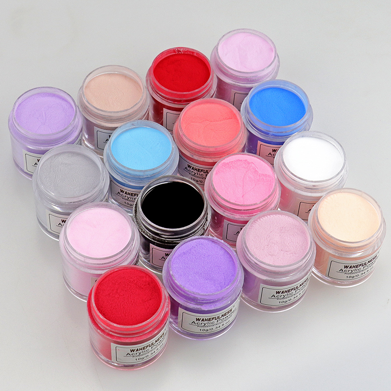 10g Colorful Acrylic Powder For Crystal Gel Nail Extensions Manicure Nail Art Carved Powder Decorations