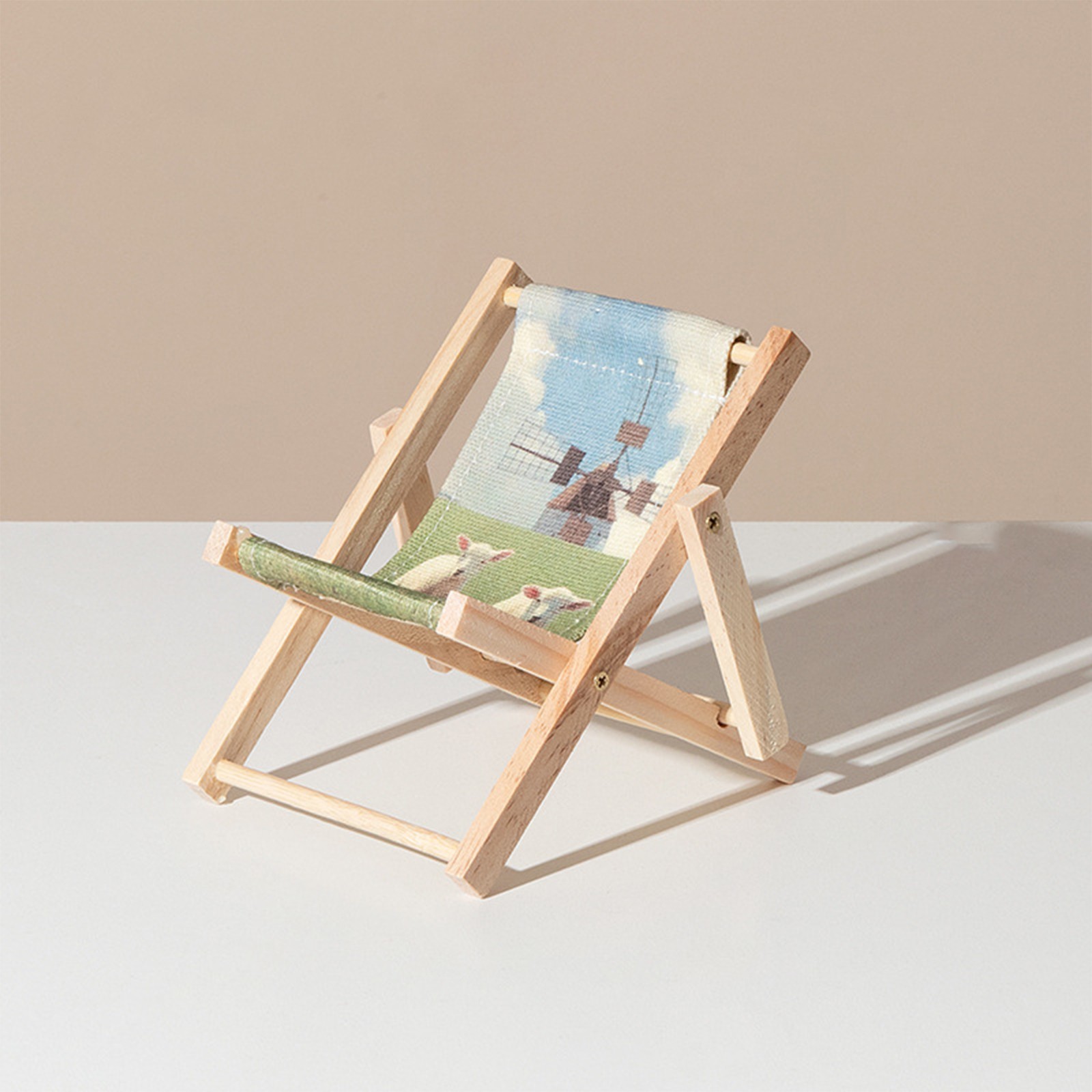 Clues Ornament Beach Chair Mobile Phone Bracket Mini Doll Accessories Photo Props Mini Toy Model Home Decorative Shelf Items