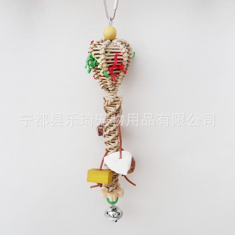 Natural Bamboo Rattan/Paper Weaving Cage Pet Bird Chewing Toys Parrot Cage Foraging Shredder Bird Accessories 앵무새용품