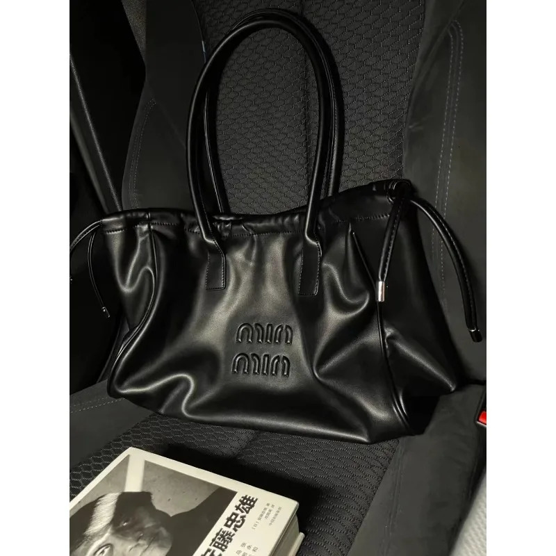 Fashion Drawstring Handbags PU Womens Crossbody Large Capacity Tote Bag Shopper Waterproof Solid Shoulder Bags for Women 240924