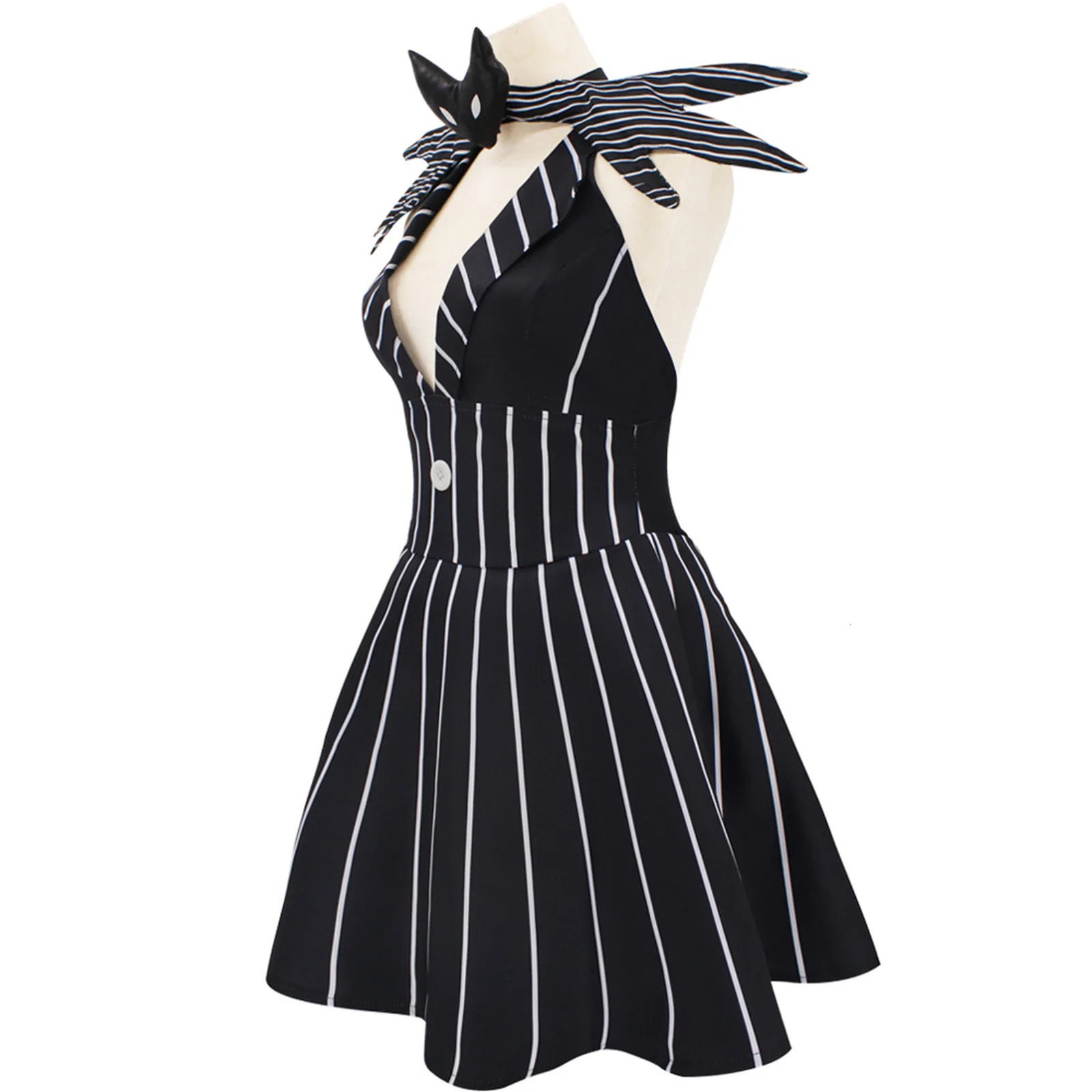 Jack Skellington cosplay costume Christmas set Black striped dress Women Halloween party fancy devil 240930