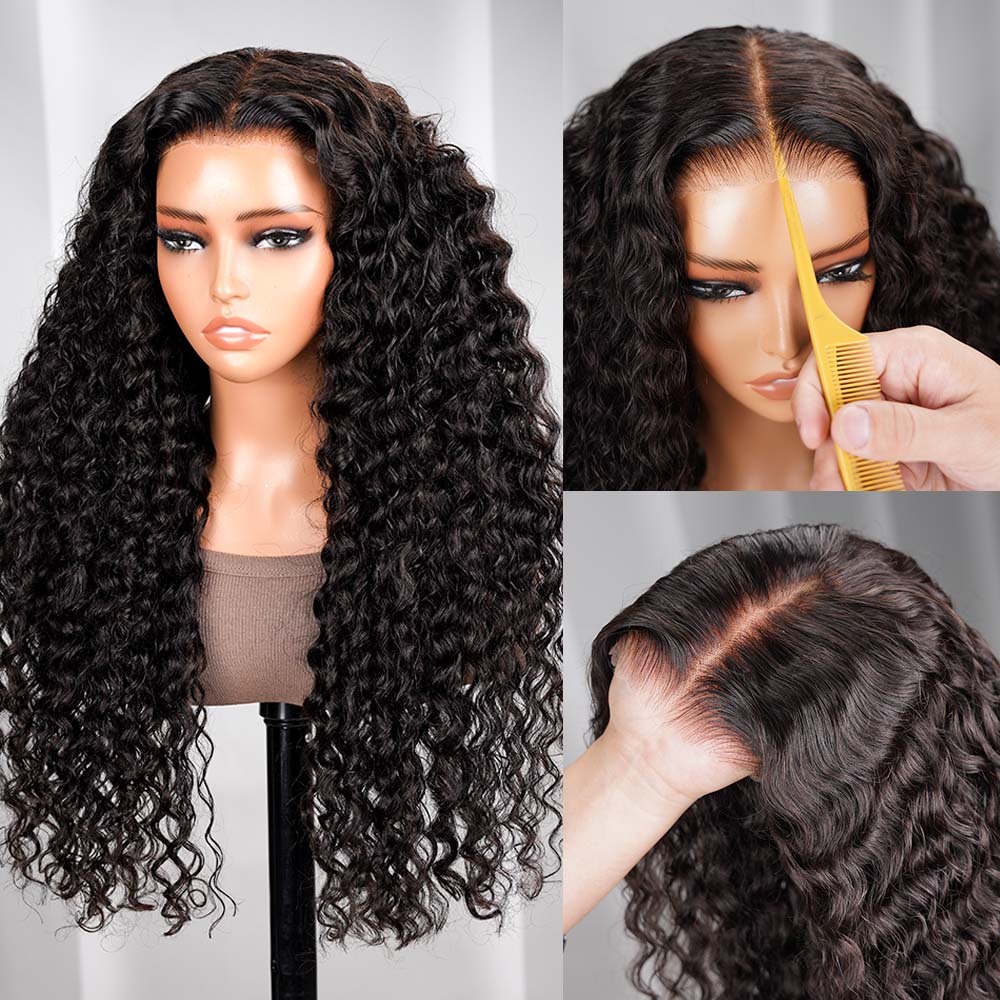 Water Glueless Deep Wave 13X4 Frontal Human Hair Wigs Ready To Wear Preplucked Pre Cut Lace 13X6 HD Wig