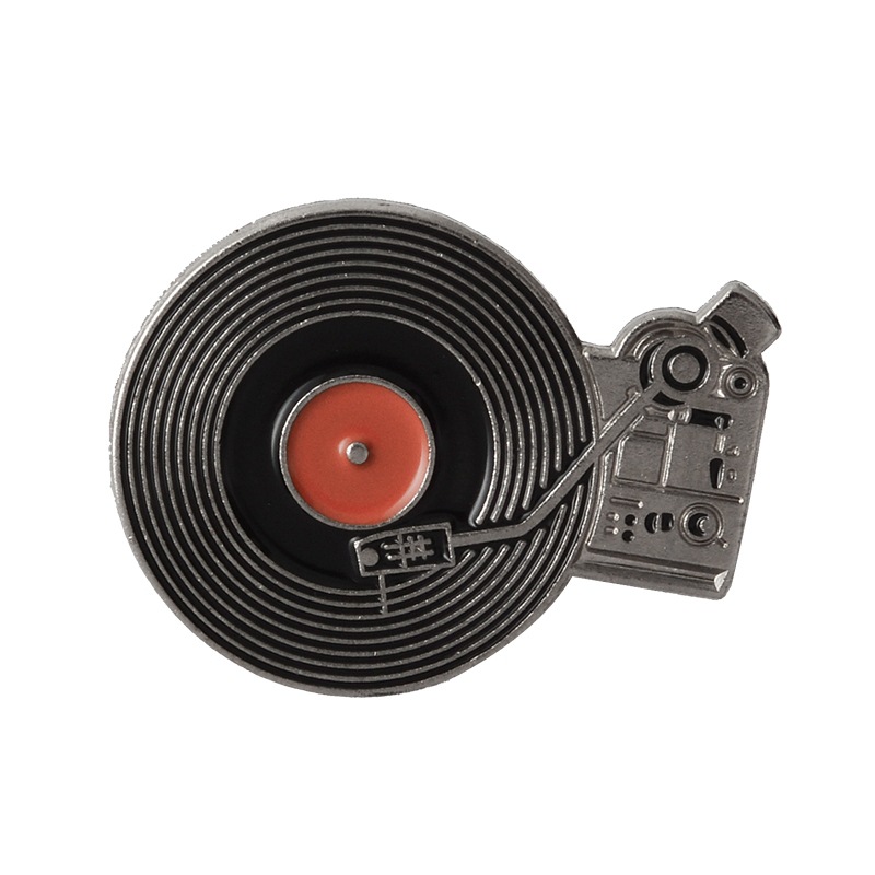 Creative Pins Badge Enamel Metal Disk Radio Laple Pins Brooch for Men Women Phonograph Pin Brooches Collar Pin Jewelry for Hat Clothes Hangbag Accesso