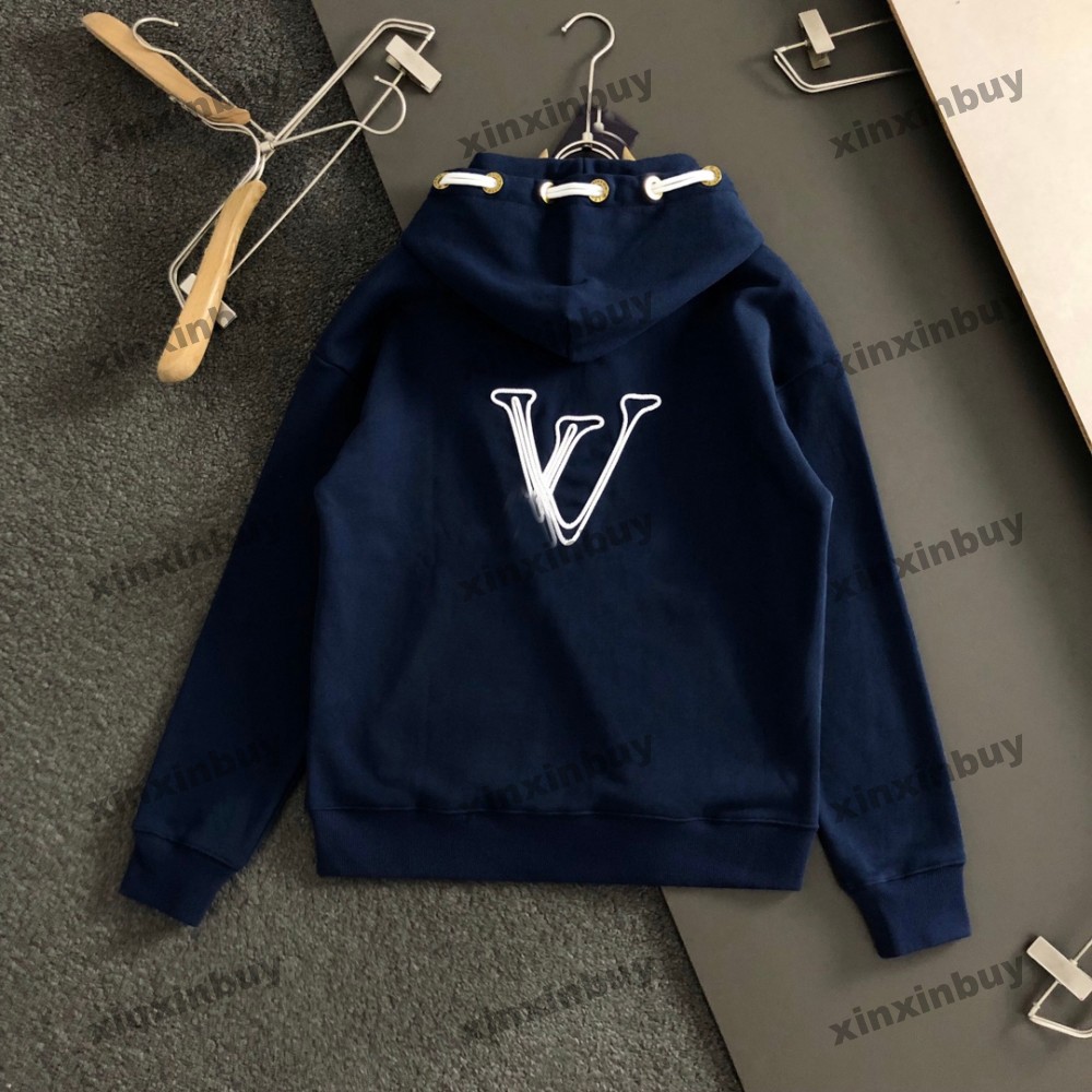 xinxinbuy Designer Sweater hoodie Metal buttons Men Women Letter embroidery pattern Long Sleeve cotton Man Paris Fashion Street blue black M-3XL