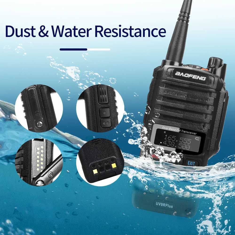 Walkie Talkie Baofeng UV-9RPlus VHF 136-174MHz UHF 400-520MHz IP67 Waterproof 8W 128Ch Flashlight FM Dual Band Walkie Talkie W/4000mAh Battery Q240930