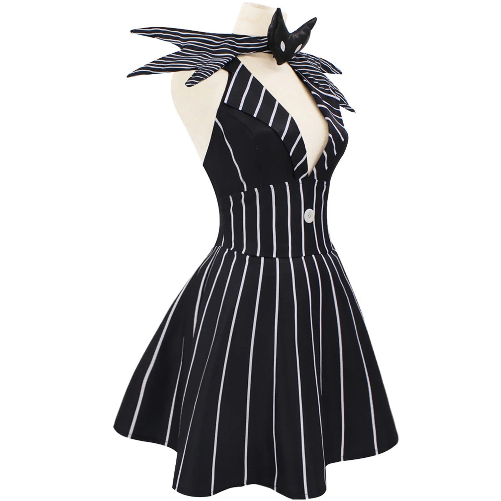 Jack Skellington cosplay costume Christmas set Black striped dress Women Halloween party fancy devil 240930