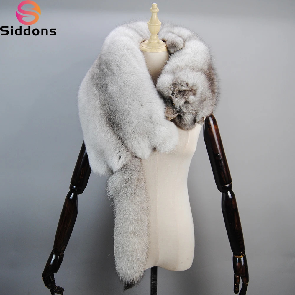 party winter real fox scarf high-end mens and womens fox fur scarf 100% natural one-piece warm real fox fur collar 240929