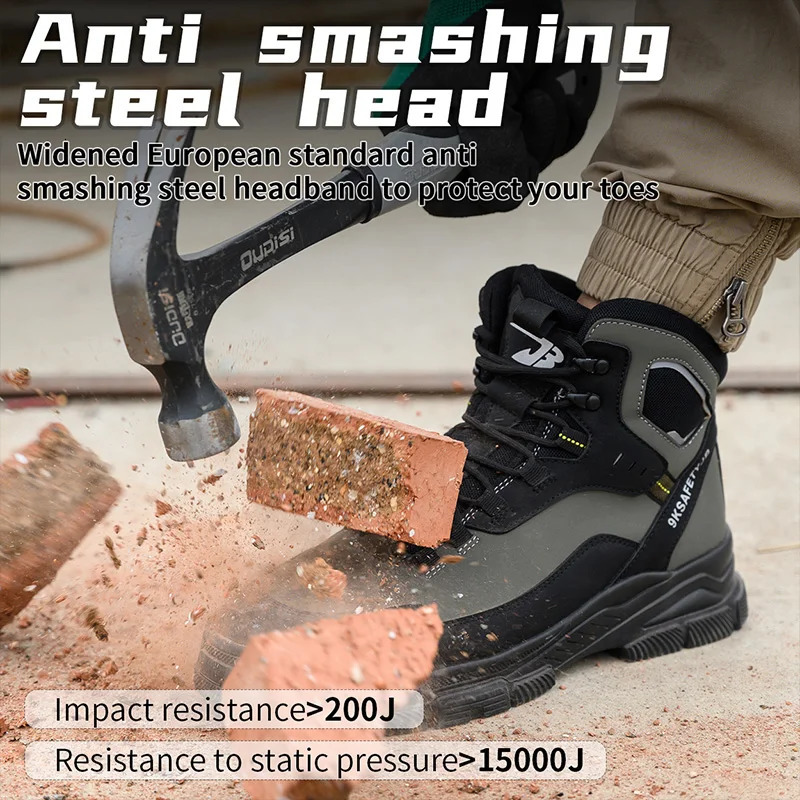 Waterproof Men Boots Safety Shoes Puncture-Proof Construction Work Boots Safety Steel Toe Shoes Indestructible Protective Boots 240924