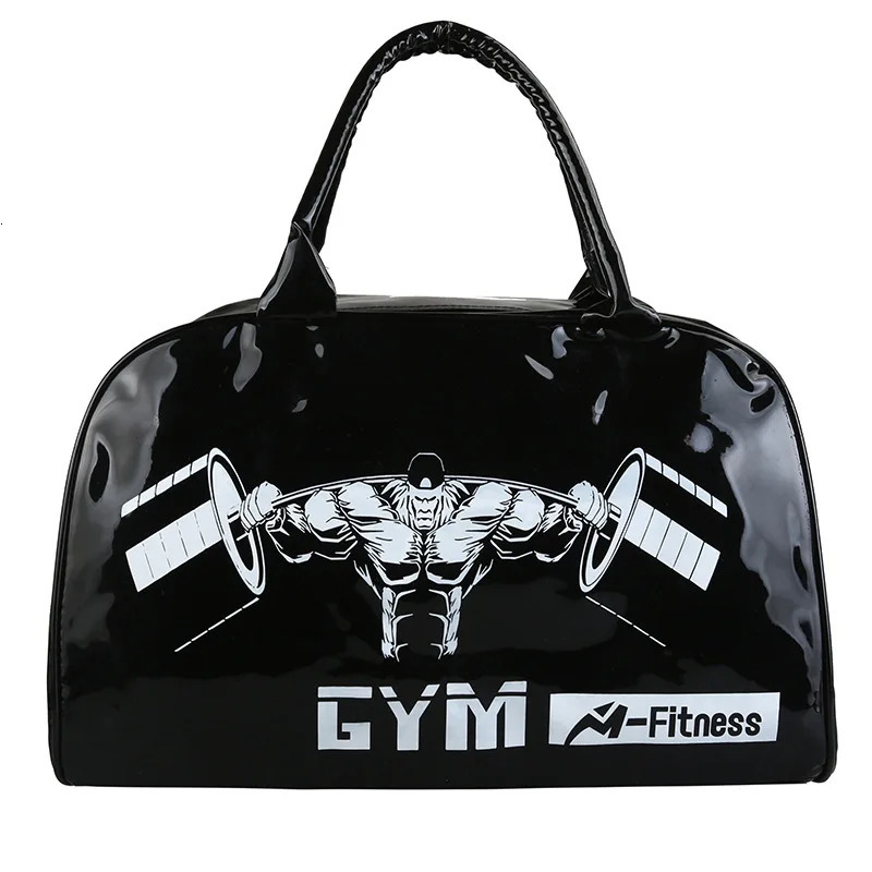 Large Capacity Travel Bags Bright Surface Travel Tote Fashion Printed Mens and Womens Travel Duffel PVC Waterproof Fitness Bag 240924