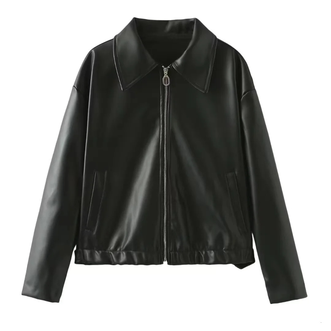 2024 New Leaher Jackets Women's Jacket Feminina Streetwear Ins Outwear Feminino Red Leather Coat Black Giacca Pelle