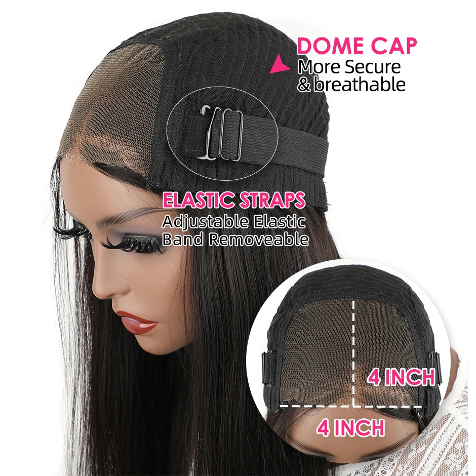 Wear And Bob For Women 180% Straight Glueless Ready To Go Human Hair Wigs Pre Cut Lace Air Wig Sale