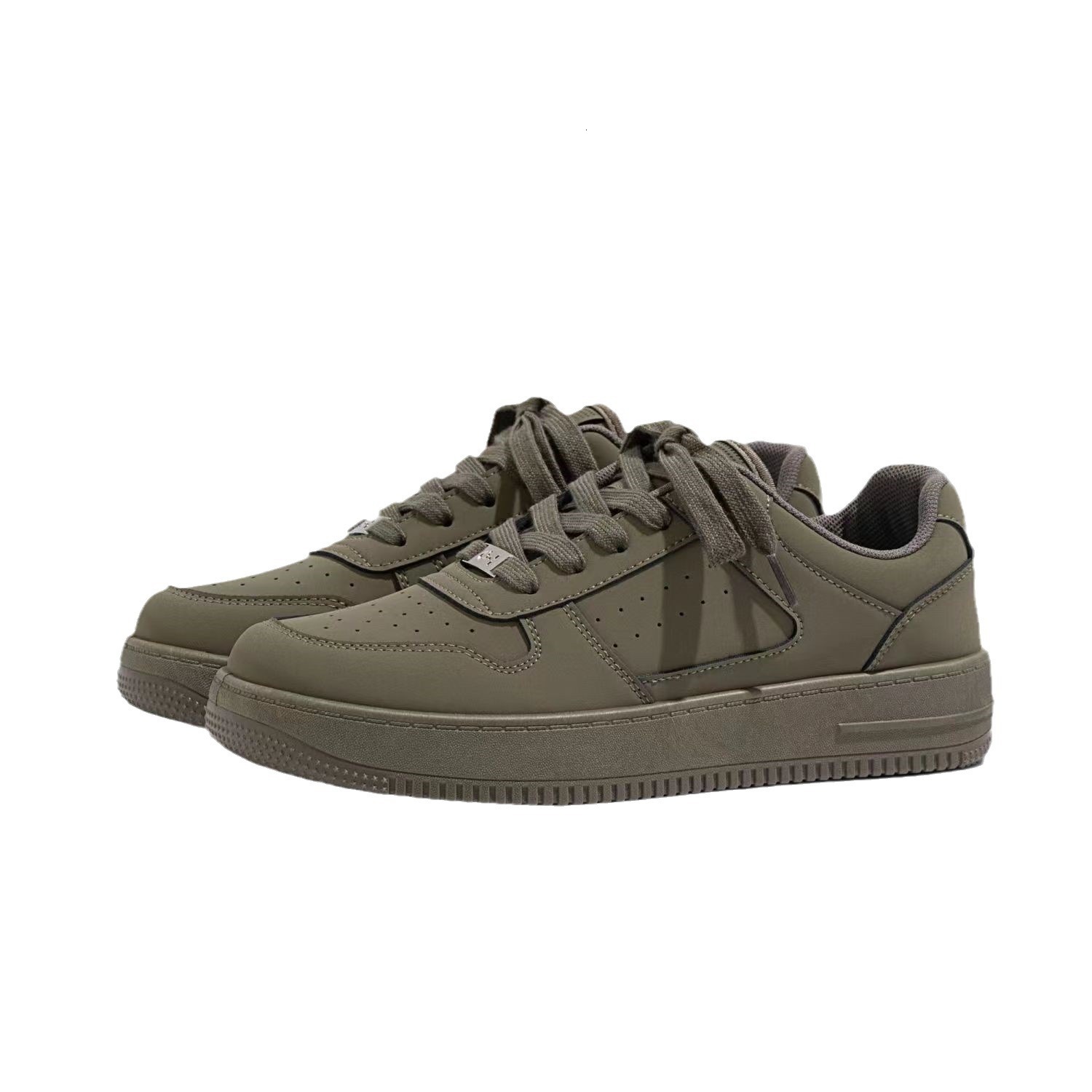 2024Sneakers Casual Men Designer White Fashion Microfiber Leather Fabric Breathable Height Increased Flat Platform Board Shoes