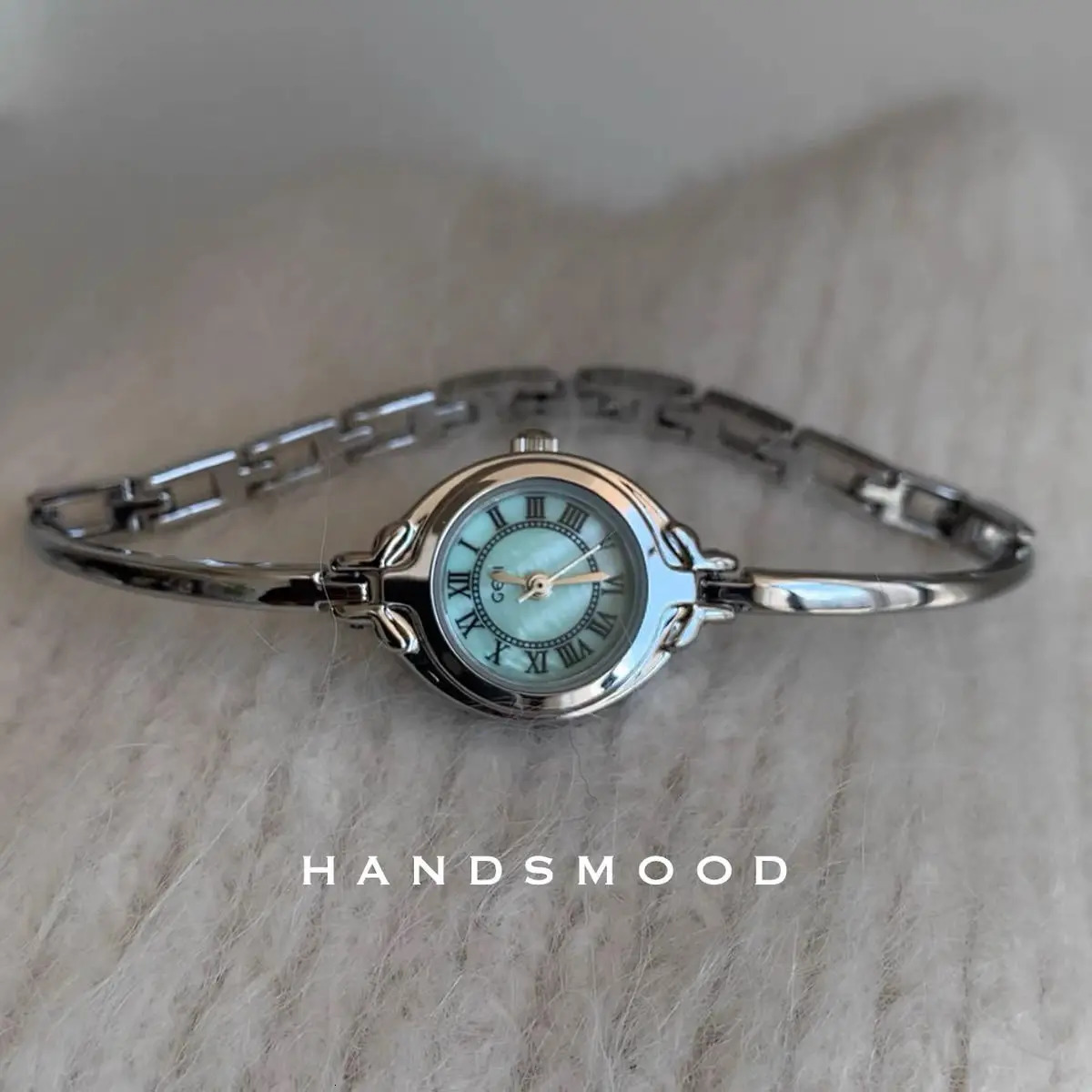 retro womens watch small dial silver blue small dial fashionable bracelet chain watch gift 240918