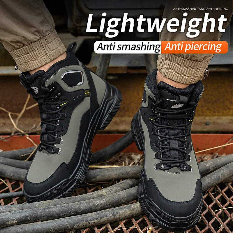 Waterproof Men Boots Safety Shoes Puncture-Proof Construction Work Boots Safety Steel Toe Shoes Indestructible Protective Boots 240924