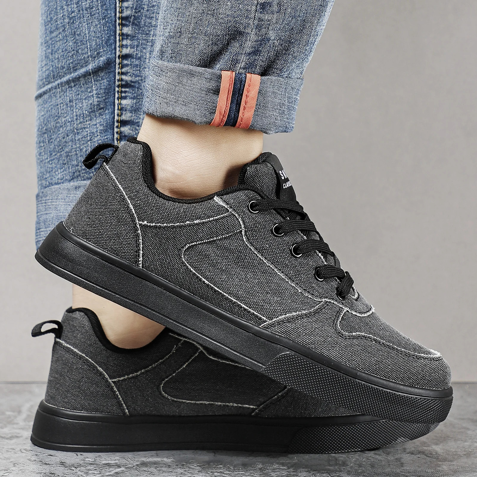 Mens shoes mens sports shoes leather plush comfortable lightweight casual shoes outdoor walking shoes Plus size 39- 241008