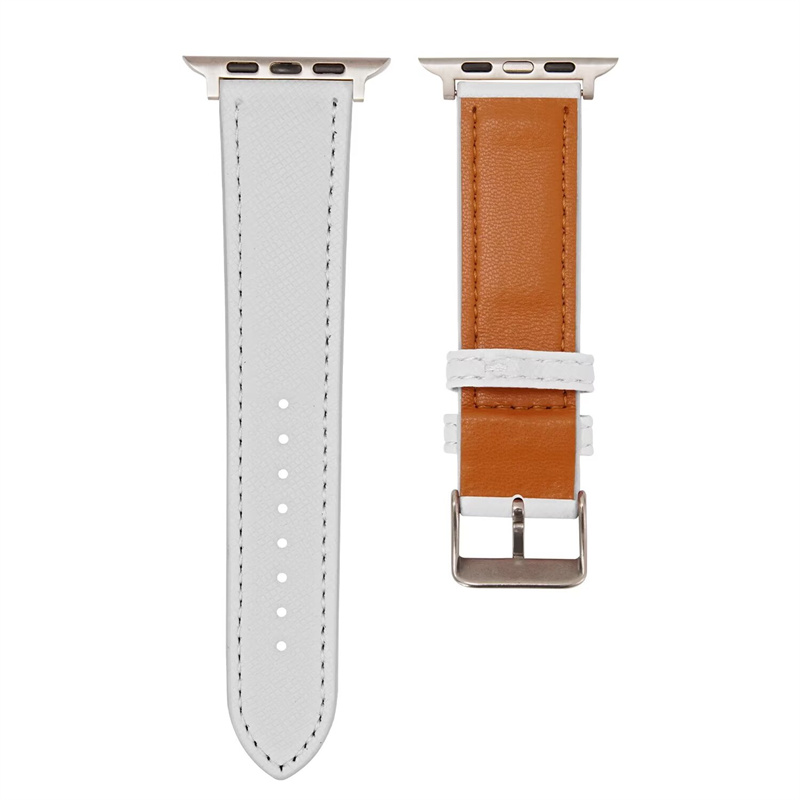 Fashion Designer for Apple Watch Band Straps 49mm 46mm 45mm 41mm 40mm 38mm Luxury Beige Plaid Elements Leather Bands with Classic Firmly Buckle iWatch
