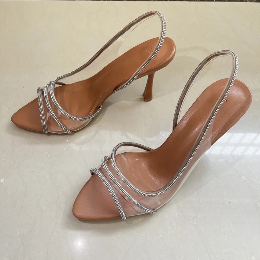 Women's Summer Sexy Rhie High-Heeled PVC Elegant Pointed Toe Sandals