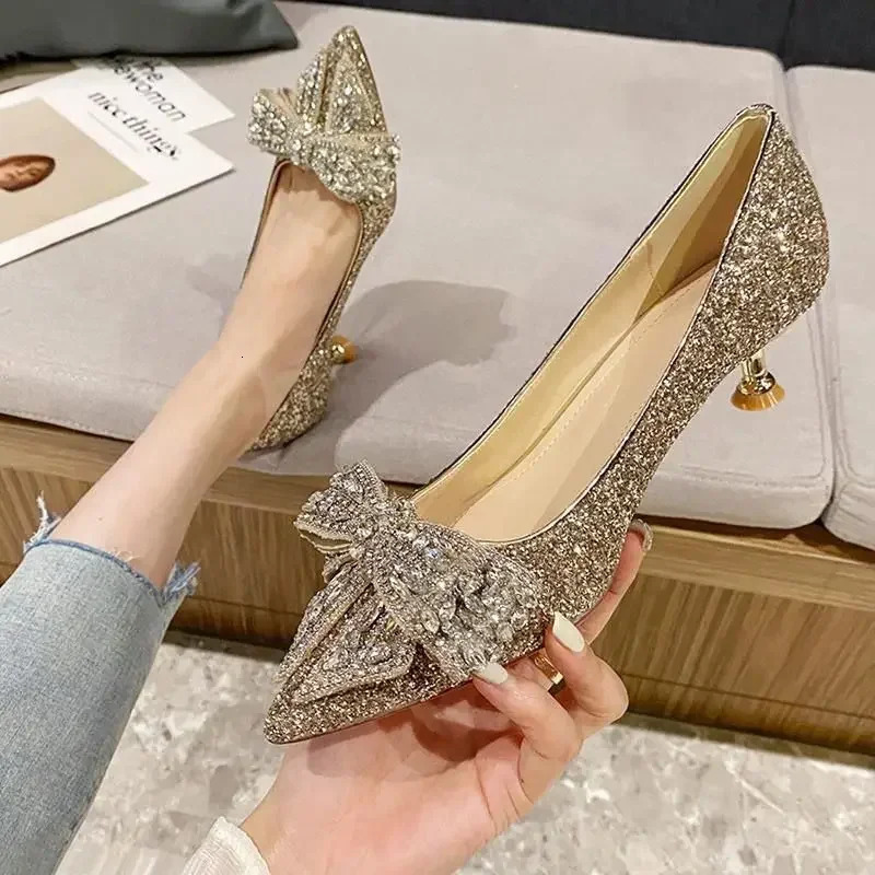 Womens summer dress Stiletto Rhie womens shoes with the real bride Mark fashionable elegant and comfortable E 241030