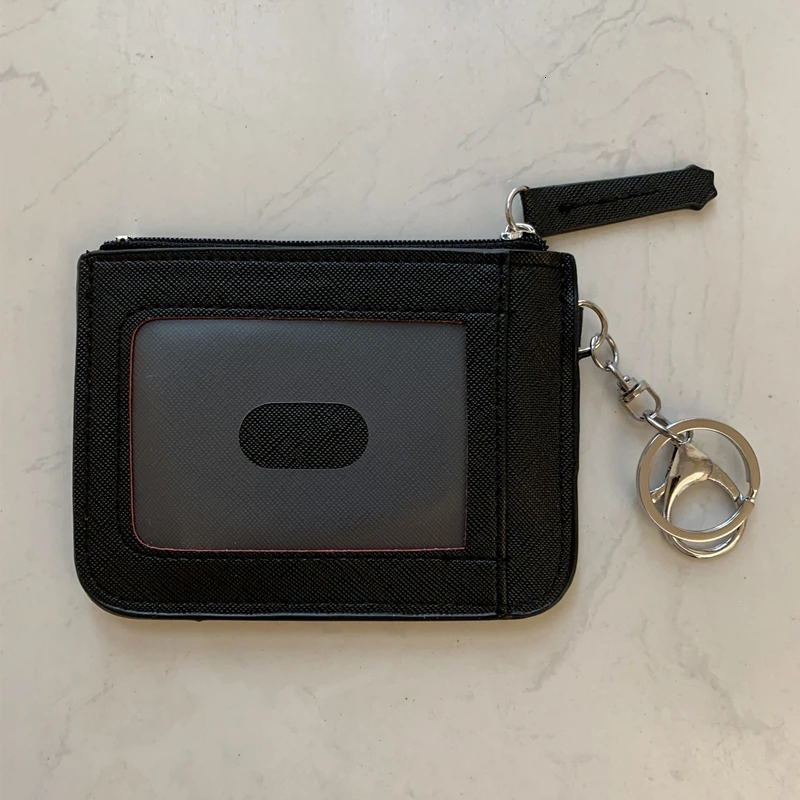 Domo Kun ID Card Holder Case Leather Cute Coin Purse Waller Men Women Bag Keychain Storage 240925