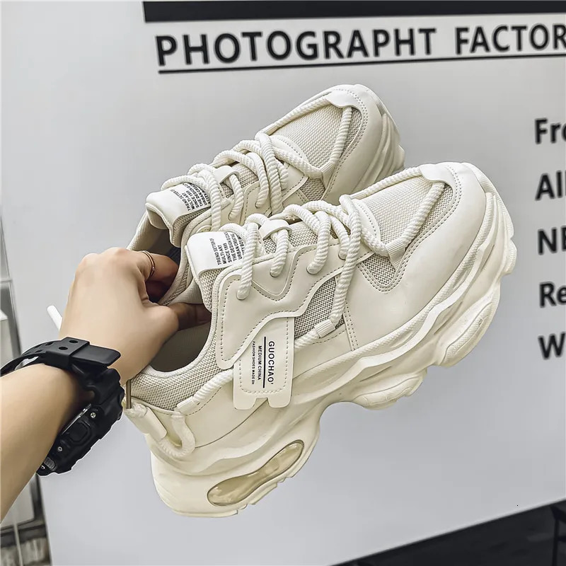 Fashion platform shoes mens outdoor lace casual shoes breathable short and chubby sports shoes mens anti slip coaching sports shoes 240930